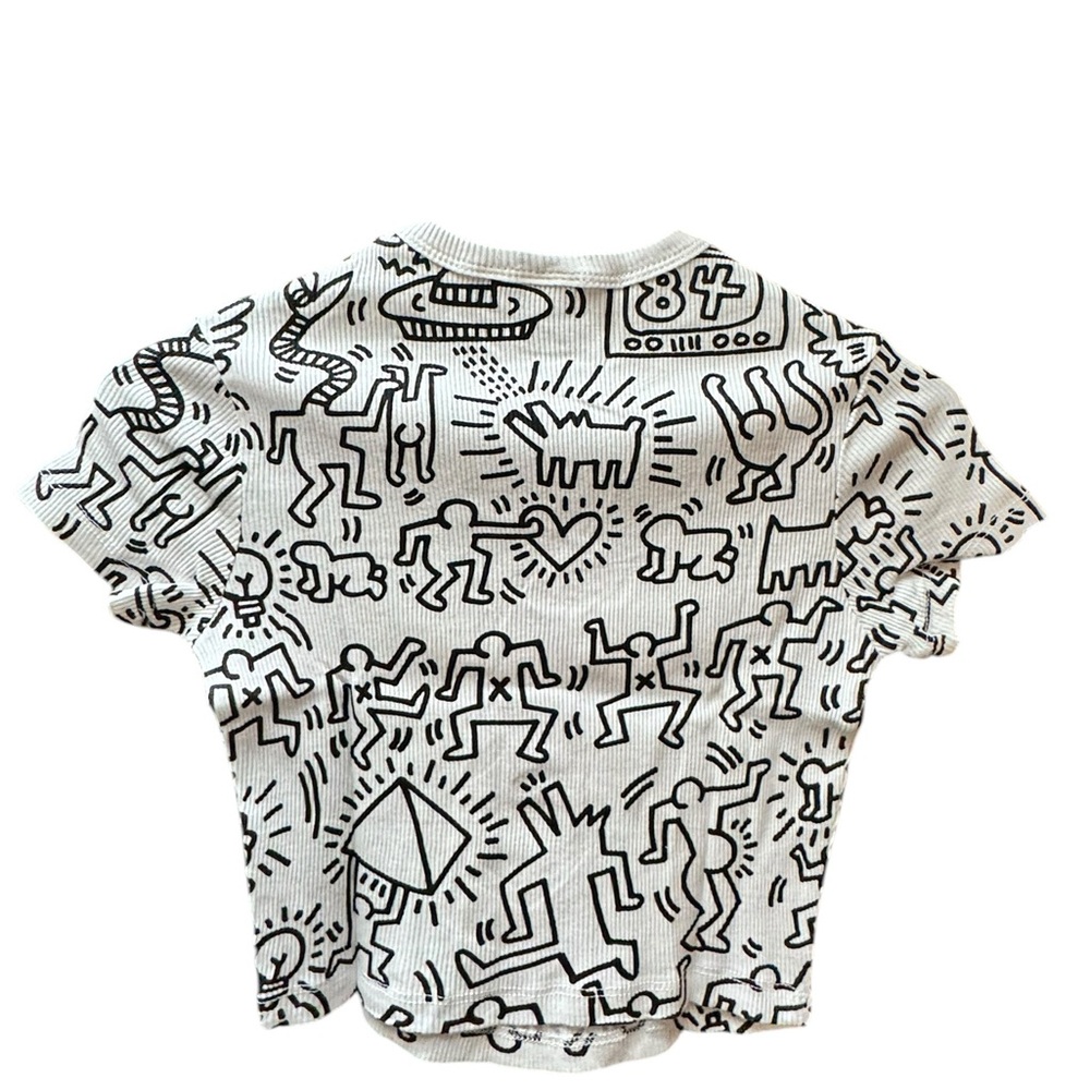 Keith Haring Girls Graphic Ribbed Short Sleeve Shirt - Picture 2 of 8